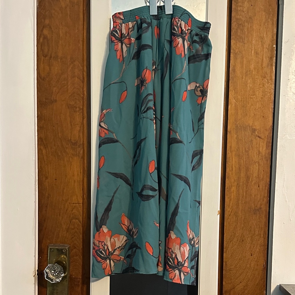 a new day Teal Floral Skirt